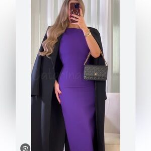 ZARA NEW WOMAN SS23 PURPLE ZW COLLECTION MIDI DRESS WITH SLIT